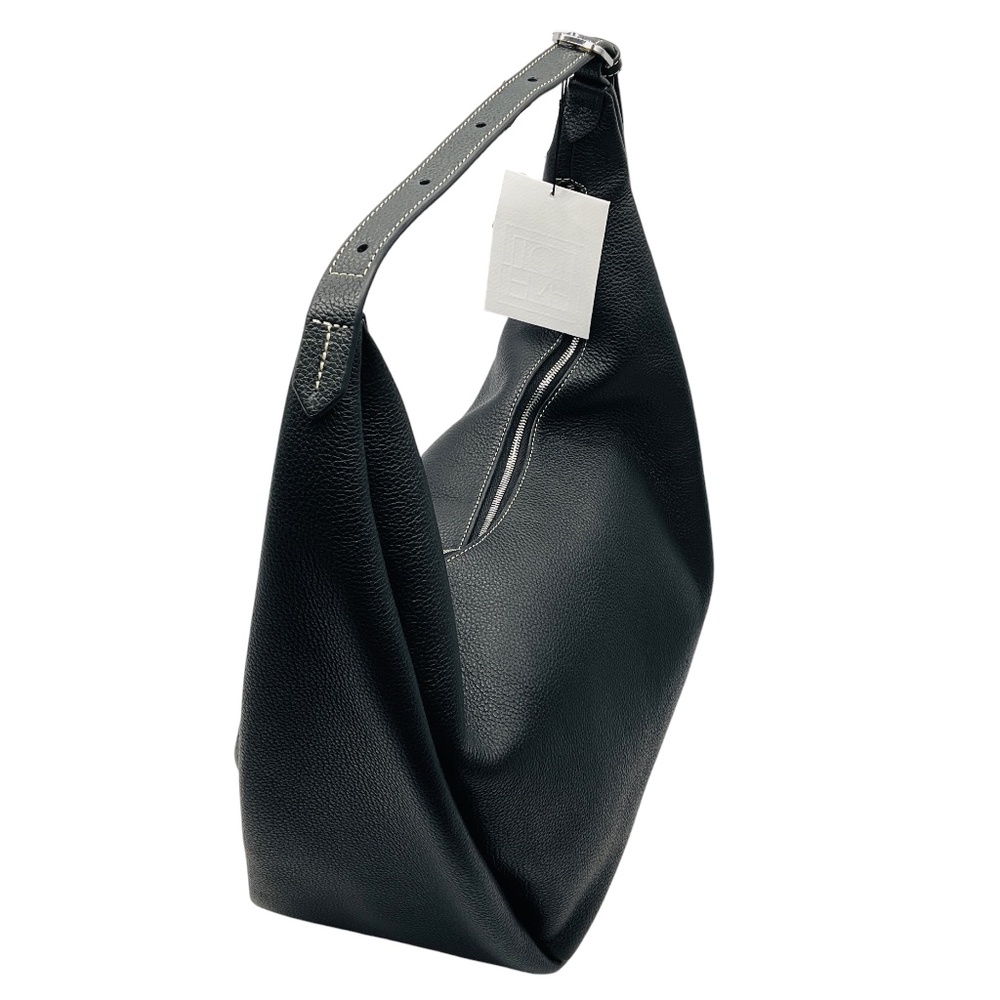 TOTEME BLACK GRAINED LEATHER BELT HOBO BAG - Picture 5 of 13